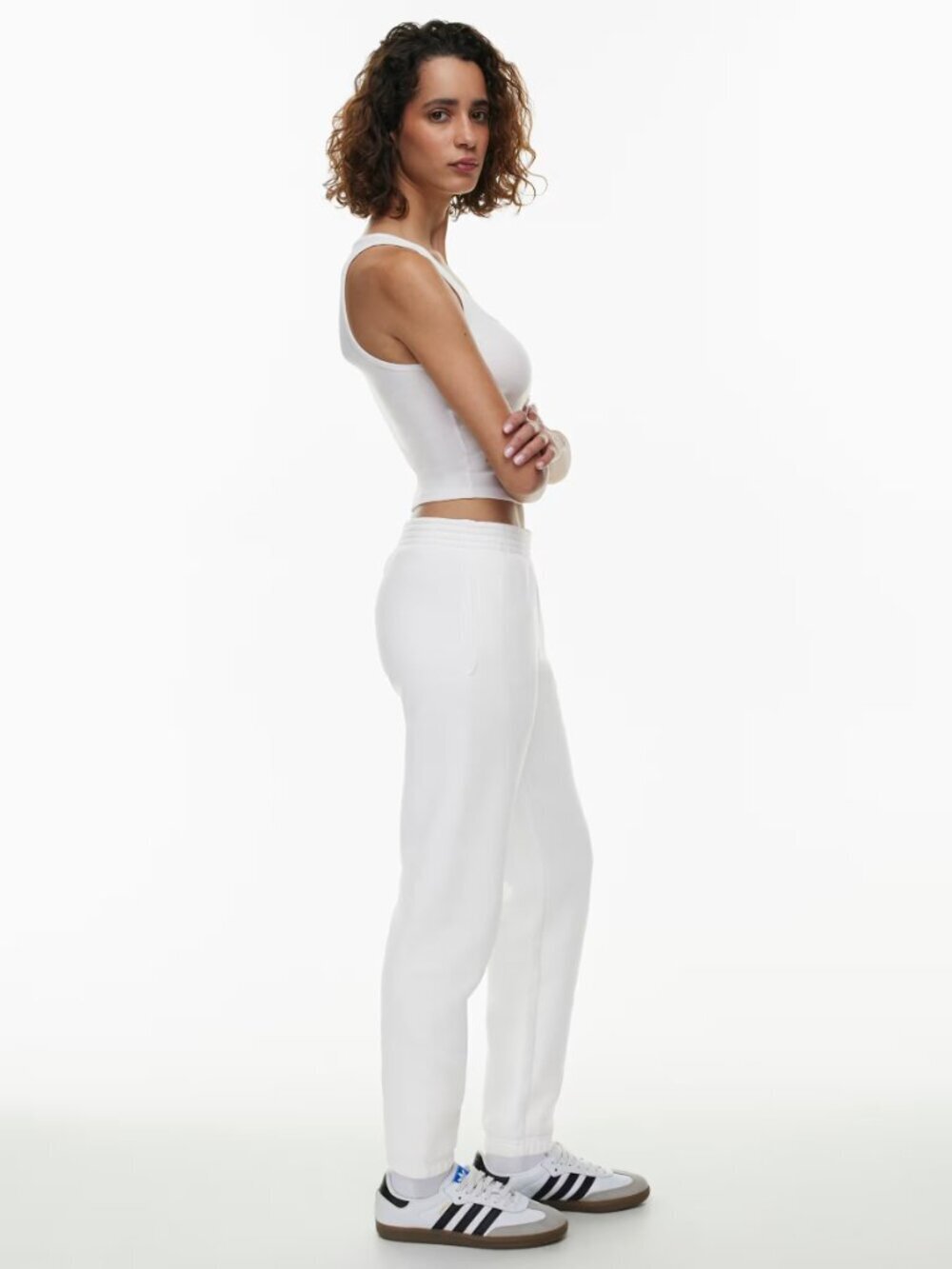 Aritzia TNA White Cozy Fleece Mid Rise Perfect Fit Jogger Sweatpants, Size XS - Picture 13 of 15